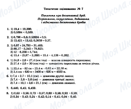 ГДЗ Математика 5 клас сторінка Тематичне оцінювання № 7