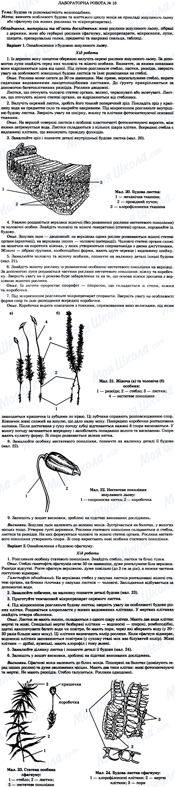 ГДЗ Биология 7 класс страница Лабораторна робота №16
