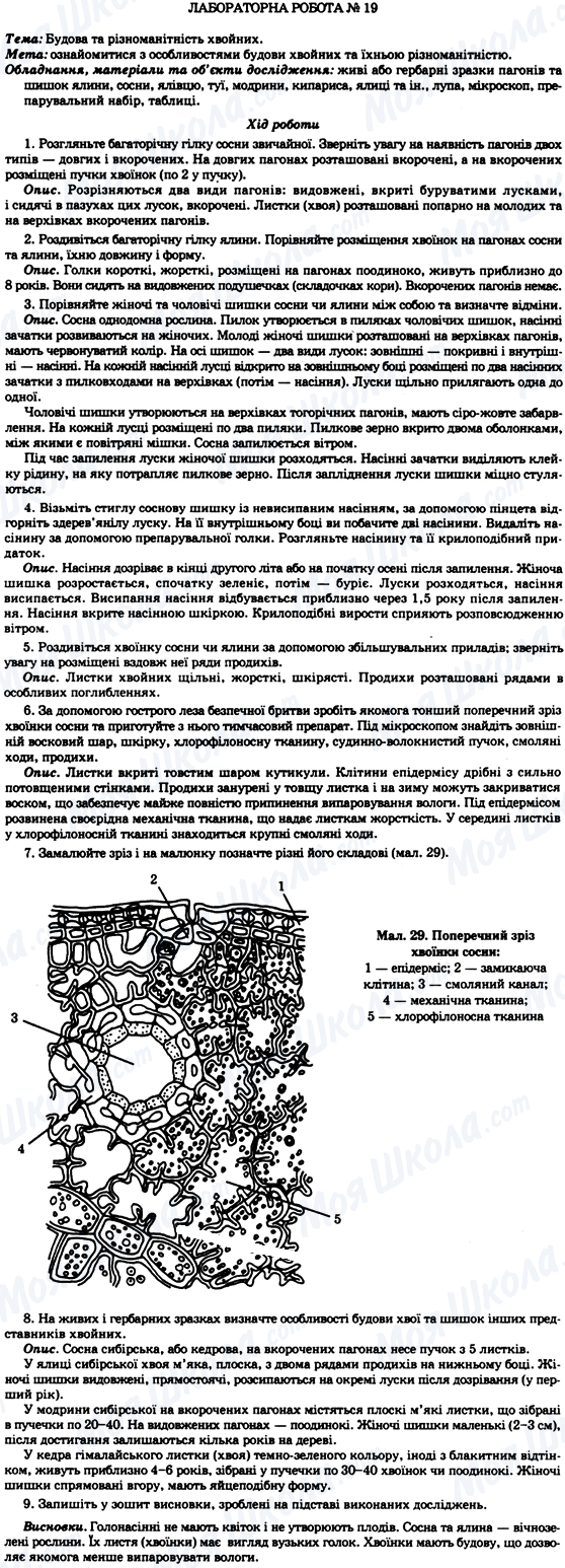 ГДЗ Биология 7 класс страница Лабораторна робота №19