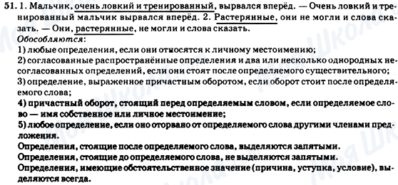 ГДЗ Російська мова 7 клас сторінка 51