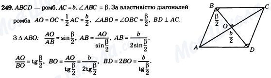 ГДЗ Геометрія 8 клас сторінка 249