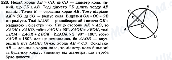 ГДЗ Геометрія 7 клас сторінка 520