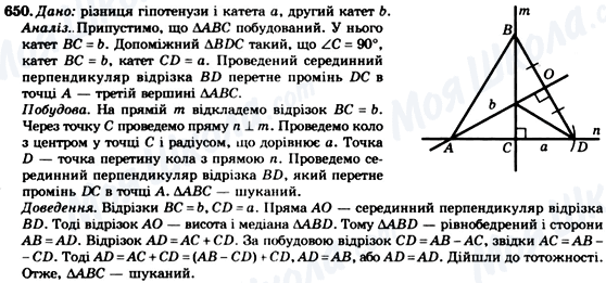 ГДЗ Геометрія 7 клас сторінка 650