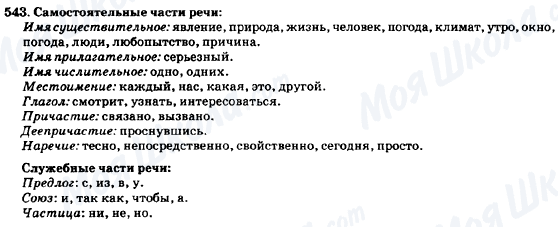 ГДЗ Російська мова 7 клас сторінка 543