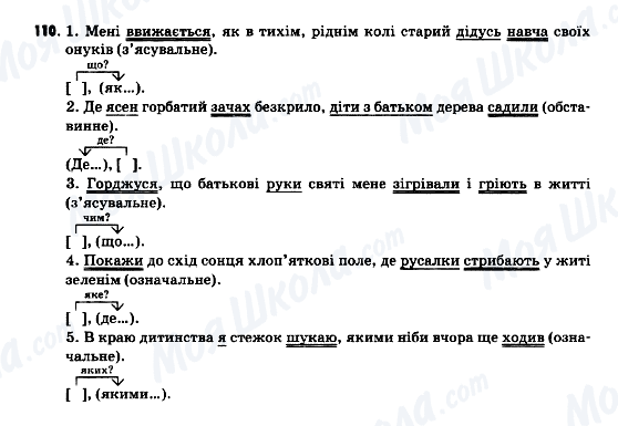 ГДЗ Українська мова 9 клас сторінка 110