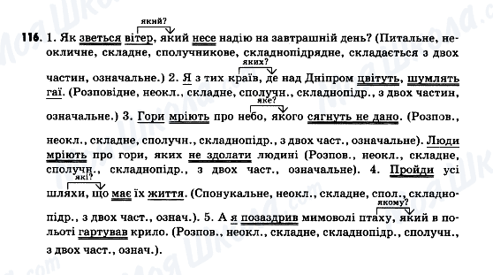 ГДЗ Українська мова 9 клас сторінка 116