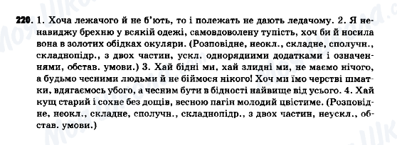 ГДЗ Українська мова 9 клас сторінка 220