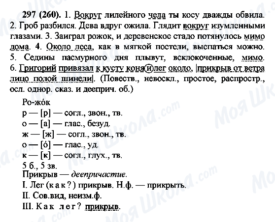 ГДЗ Російська мова 7 клас сторінка 297(260)