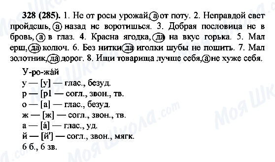 ГДЗ Русский язык 7 класс страница 328(285)