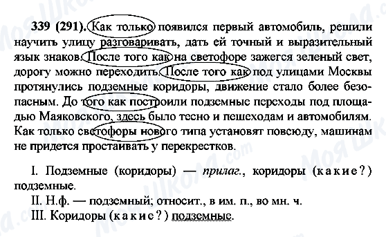 ГДЗ Російська мова 7 клас сторінка 339(291)