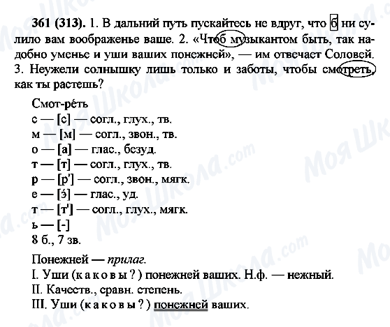 ГДЗ Російська мова 7 клас сторінка 361(313)