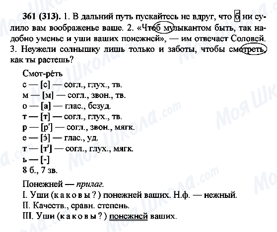 ГДЗ Русский язык 7 класс страница 361(313)