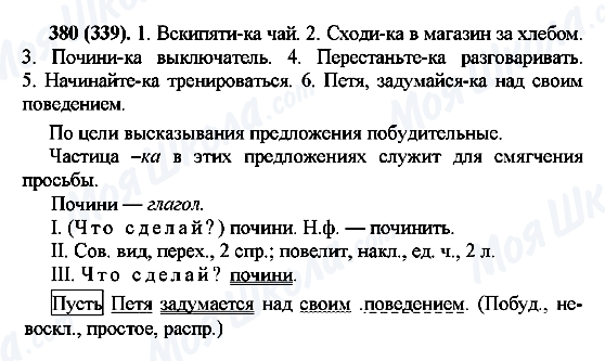 ГДЗ Російська мова 7 клас сторінка 380(339)