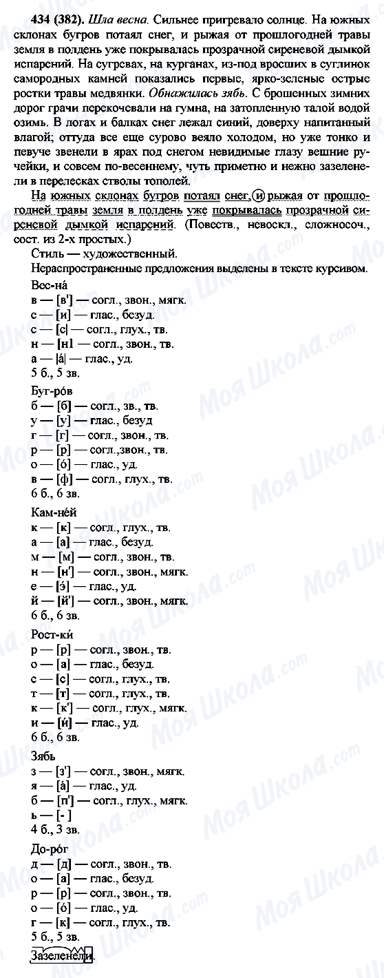 ГДЗ Російська мова 7 клас сторінка 434(382)