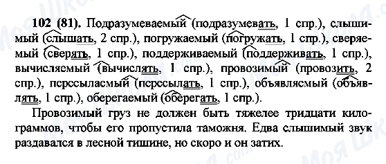 ГДЗ Російська мова 7 клас сторінка 102(81)