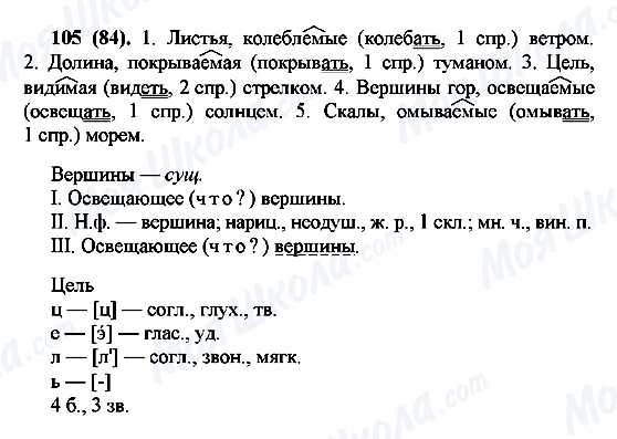 ГДЗ Російська мова 7 клас сторінка 105(84)