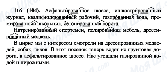 ГДЗ Русский язык 7 класс страница 116(104)