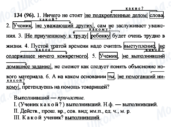 ГДЗ Російська мова 7 клас сторінка 134(96)