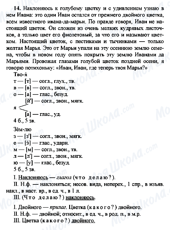ГДЗ Російська мова 7 клас сторінка 14