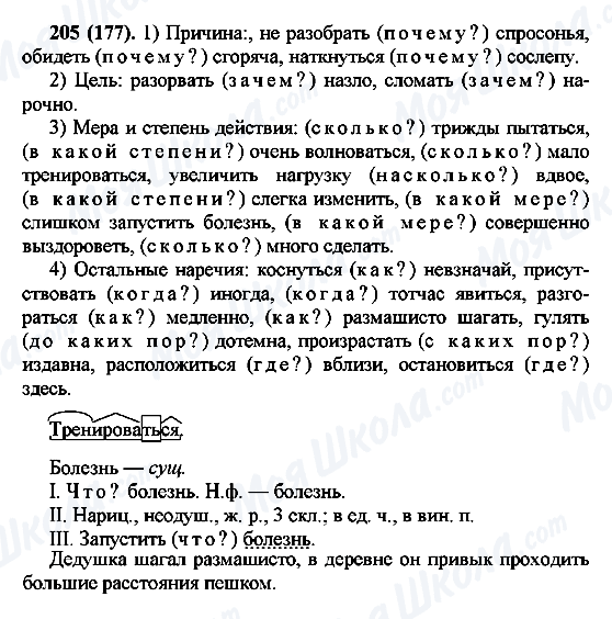 ГДЗ Русский язык 7 класс страница 205(177)