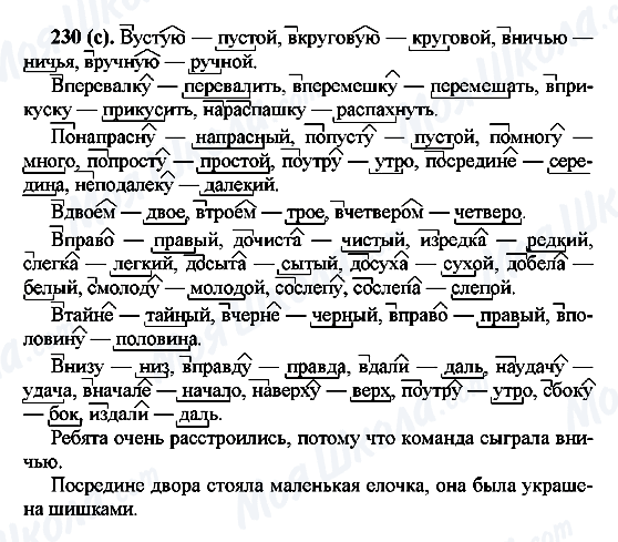 ГДЗ Російська мова 7 клас сторінка 230(с)