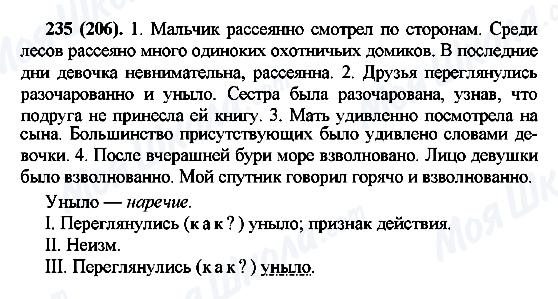 ГДЗ Російська мова 7 клас сторінка 235(206)