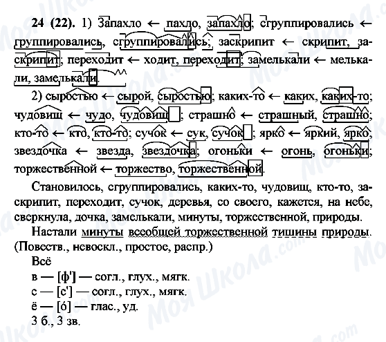 ГДЗ Русский язык 7 класс страница 24(22)