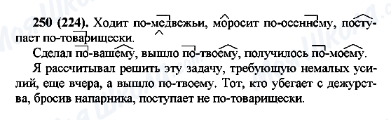 ГДЗ Російська мова 7 клас сторінка 250(224)