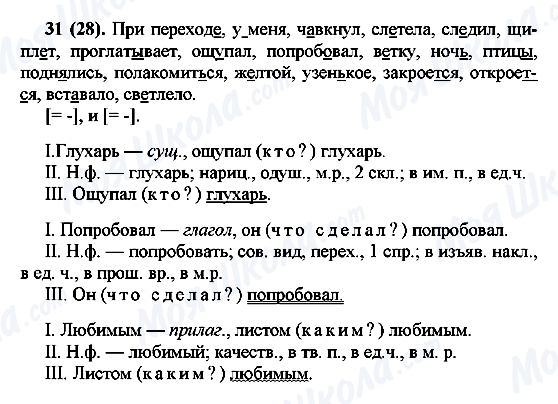 ГДЗ Російська мова 7 клас сторінка 31(28)