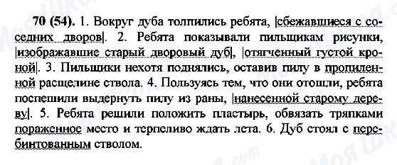 ГДЗ Російська мова 7 клас сторінка 70(54)