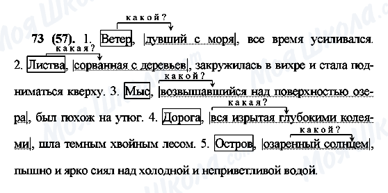 ГДЗ Російська мова 7 клас сторінка 73(57)