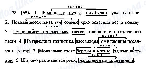 ГДЗ Російська мова 7 клас сторінка 75(59)
