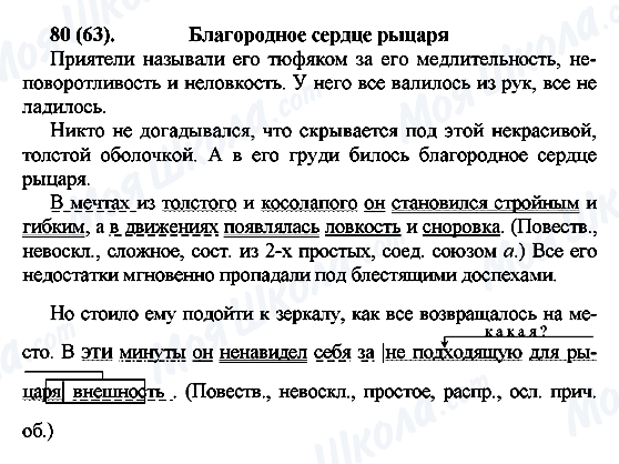 ГДЗ Російська мова 7 клас сторінка 80(63)