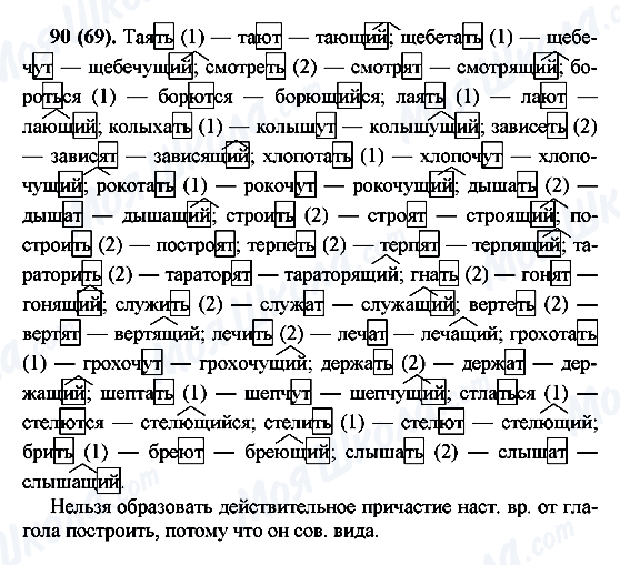 ГДЗ Російська мова 7 клас сторінка 90(69)
