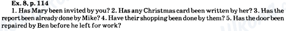 ГДЗ Англійська мова 8 клас сторінка ex.8, p.114