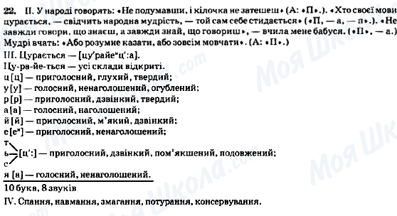 ГДЗ Українська мова 8 клас сторінка 22