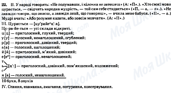 ГДЗ Укр мова 8 класс страница 22