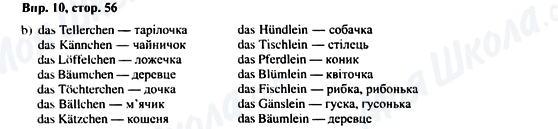 ГДЗ Німецька мова 6 клас сторінка Впр.10, стор.56