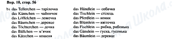 ГДЗ Немецкий язык 6 класс страница Впр.10, стор.56