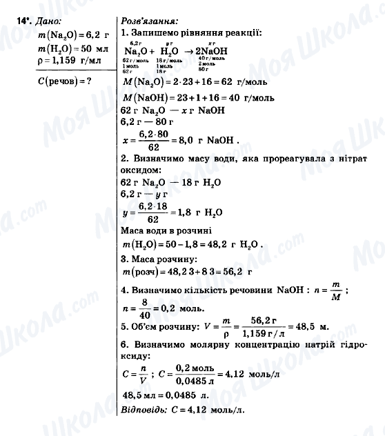 ГДЗ Хімія 9 клас сторінка 14