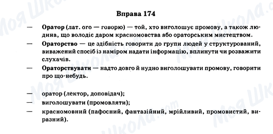 ГДЗ Українська мова 11 клас сторінка Вправа 174