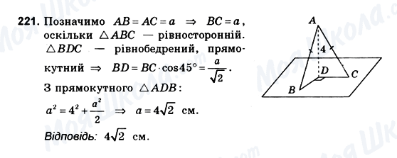 ГДЗ Геометрія 10 клас сторінка 221