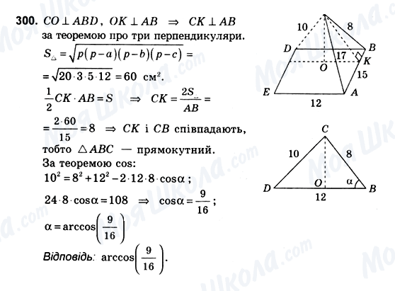 ГДЗ Геометрія 10 клас сторінка 300
