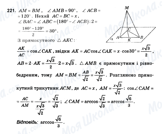 ГДЗ Геометрія 10 клас сторінка 221