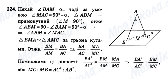 ГДЗ Геометрія 10 клас сторінка 224