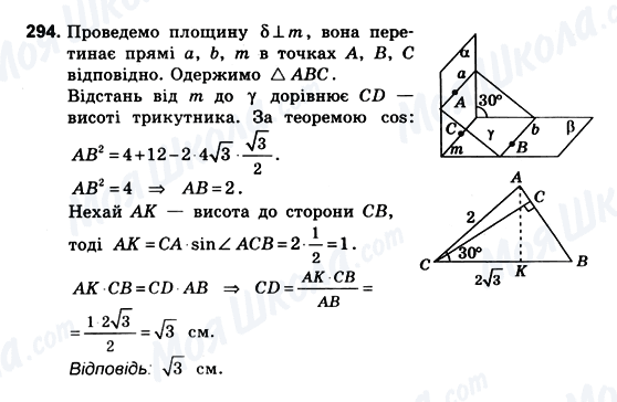 ГДЗ Геометрія 10 клас сторінка 294