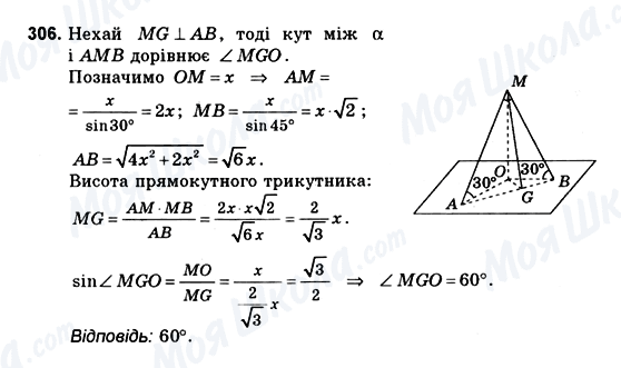 ГДЗ Геометрія 10 клас сторінка 306