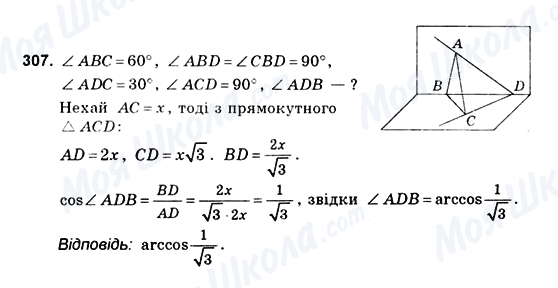 ГДЗ Геометрія 10 клас сторінка 307