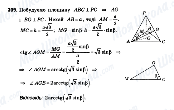 ГДЗ Геометрія 10 клас сторінка 309