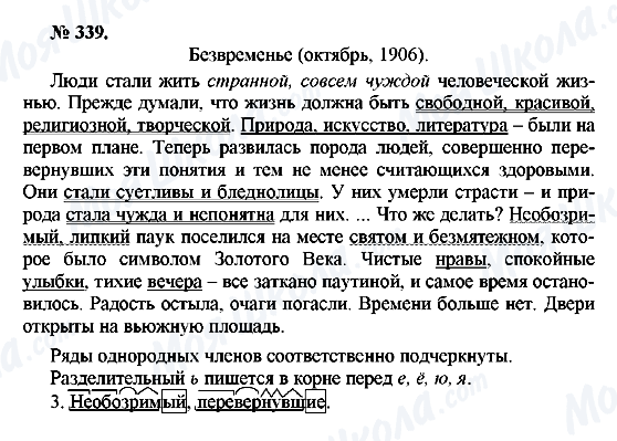 ГДЗ Російська мова 10 клас сторінка 339